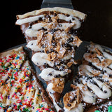 Cannoli dessert pizza slice - Nutella base, cannoli cream, cannoli shells and chocolate chips - Brother Bruno Direct