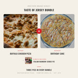 Taste of Jersey Bundle - Birthday Cake dessert pizza plus Buffalo Chicken pizza, Brother Bruno Direct