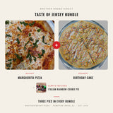 Taste of Jersey Bundle - Birthday Cake dessert pizza plus Margherita pizza, Brother Bruno Direct