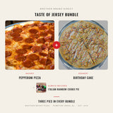 Taste of Jersey Bundle - Birthday Cake dessert pizza plus Pepperoni pizza, Brother Bruno Direct
