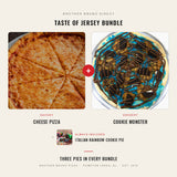 Taste of Jersey Bundle - Cookie Monster dessert pizza plus Cheese pizza, Brother Bruno Direct
