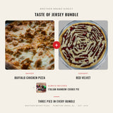Taste of Jersey Bundle - Red Velvet dessert pizza plus Buffalo Chicken pizza, Brother Bruno Direct